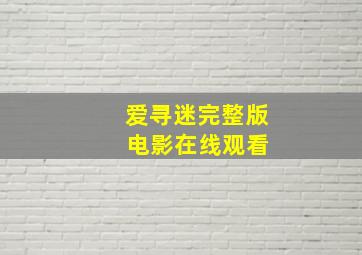 爱寻迷完整版 电影在线观看